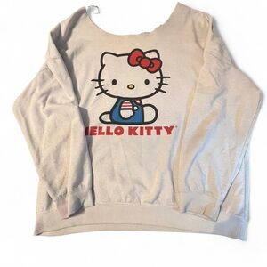 Hello Kitty Cream Off-the-Shoulder Sweater